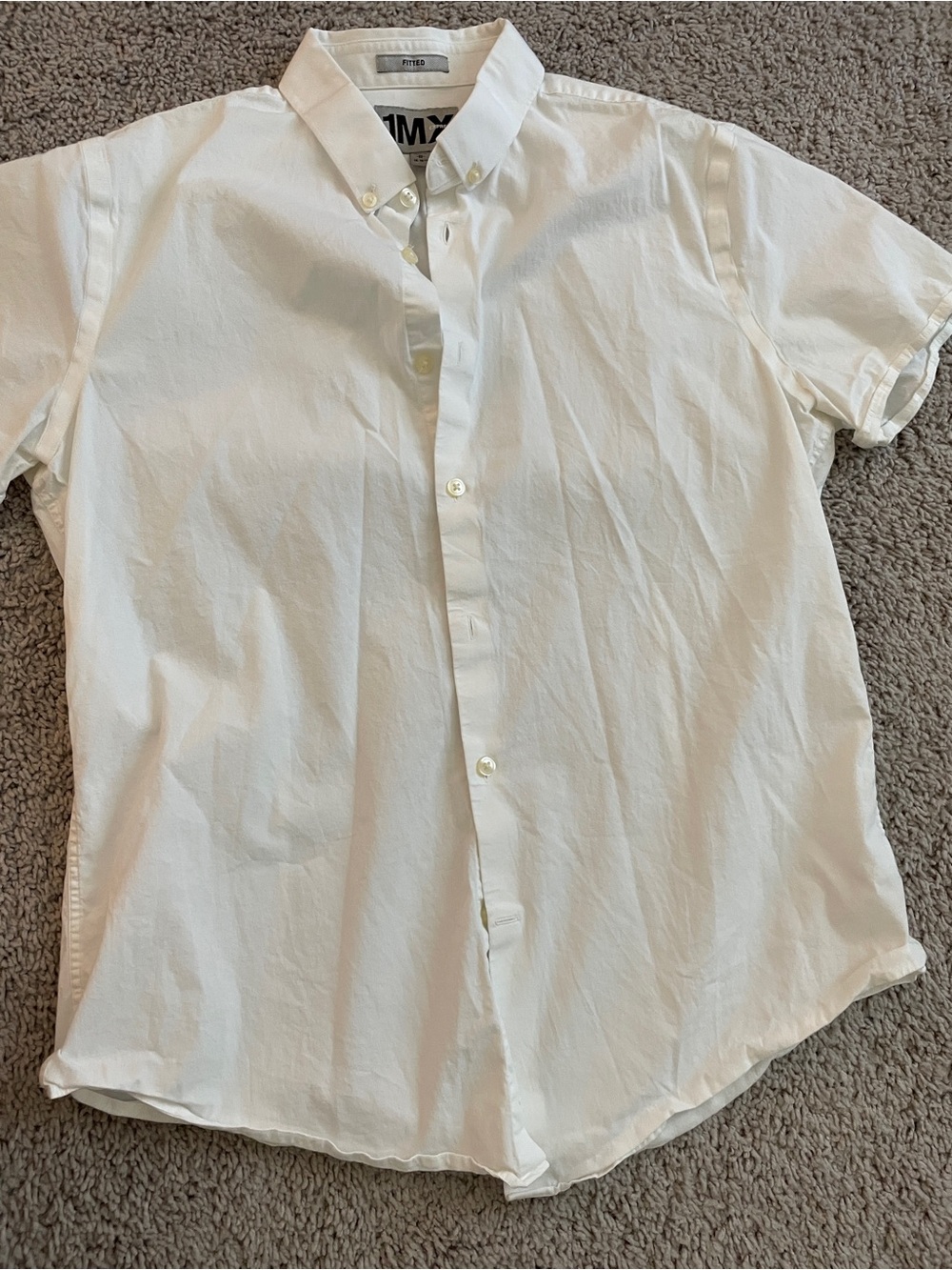 Express White Short-Sleeve Button-Down Shirt